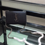 Saint Laurent Grain De Poudre Small Monogram Kate Satchel 452158 Black